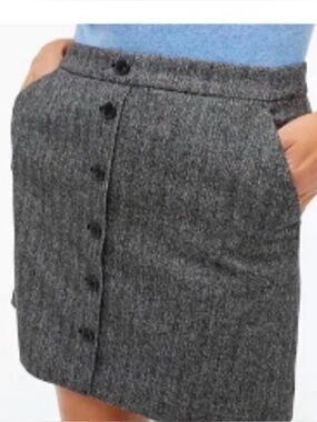 NWT - J.CREW Wool Tweed Button-Up Skirt